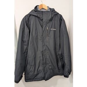 Columbia Interchange Jacket Men's Black Fleece Lined Hooded Waterproof Size‎ L